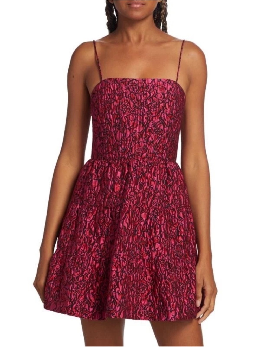 Alice + Olivia Jamila Fit & Flare Mini Dress Pink Print Size 4